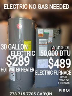 Electric water heater and furnace ac air conditioner coil condenser stove fridge