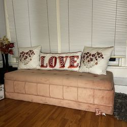 Pink ottoman 