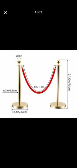 Set of 2 gold stanchions - 1 set left