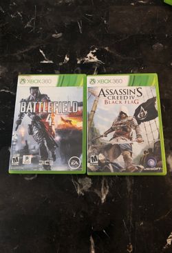Battlefield 4 and Assassins creed IV Black flag for Xbox 360
