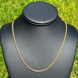 Jewelry 14k solid Yellow Gold Cuban link 23.00” Chain necklace 20.40 grams 3.00mm