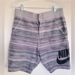 NIKE FC Squad Aztec - Men’s Knit Shorts - Size Small - Purple/Gray - Button Fly