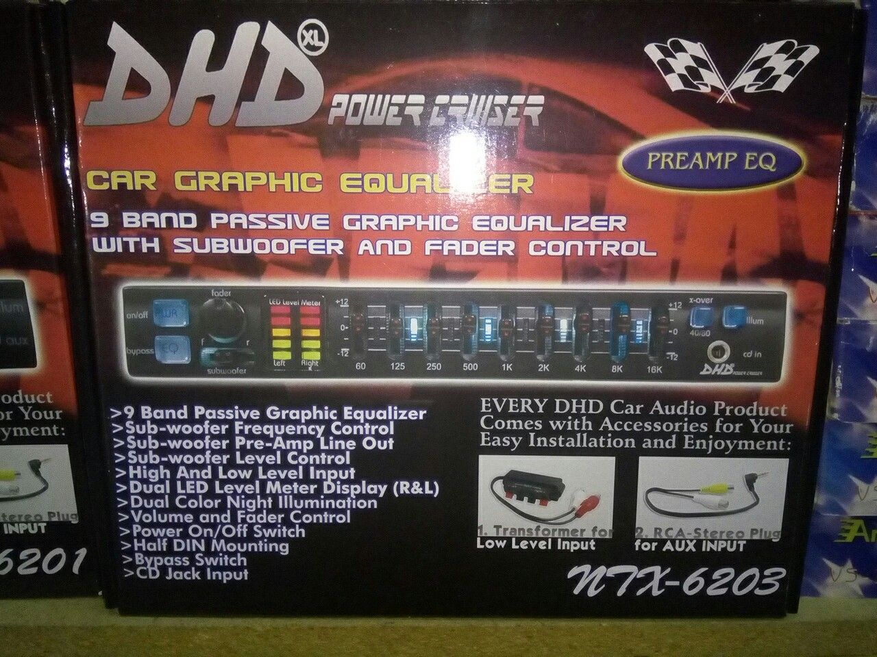 New car audio 9 band passive graphic equalizer