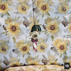 RARE Boyds Bears 2003 Mini Candy Cane Elf Bear Resin Christmas Ornament HTF