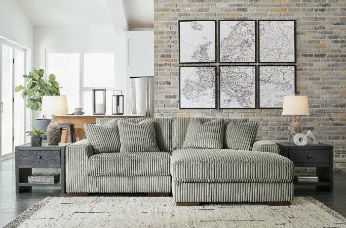 New Special Ashley Lindyn Fog Color 2pc Sectional 