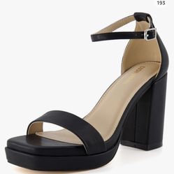 Black Wide Width Heels Size 9W