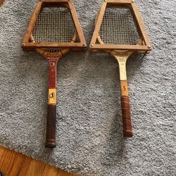 Vintage Spalding Wood Tennis Rackets For 2