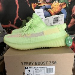 adidas Yeezy Boost 350 V2 “Glow” in the dark Sneaker EG5293, Size 7