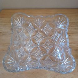 Vintage Cut Crystal Square Shade Candy Dish 