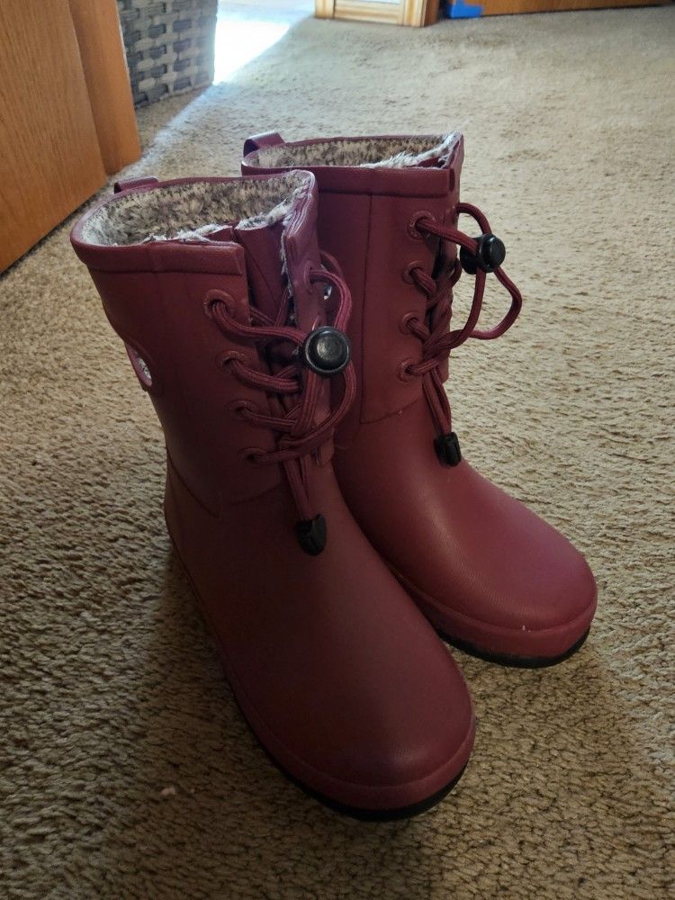 Bogs kid's Amanda Plush II Lace Rain/Snow boots