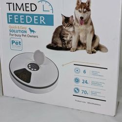 Tarvos Automatic Times Pet Feeder for Cats and Dogs - Dry or Wet Food Dispenser  
