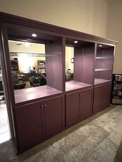 Large storage shelf w cabinets