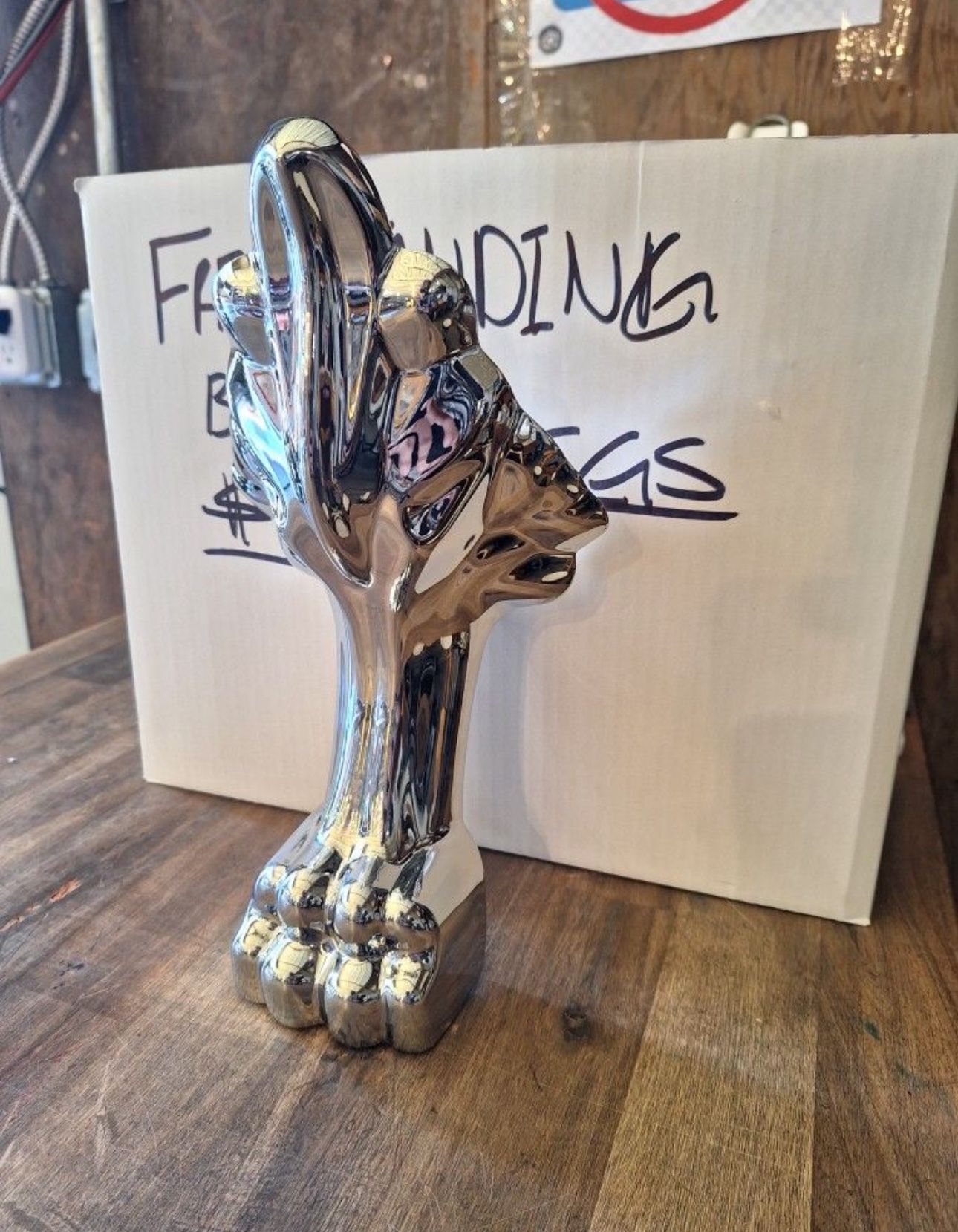 Set of 4 Reclaimed Chromed Cast Iron Bathtub Claw Feet