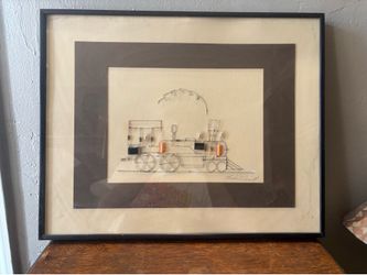 Vintage 1976 Nicholas Bassill "L'ectrique Art" Framed Train Circuit Board Art