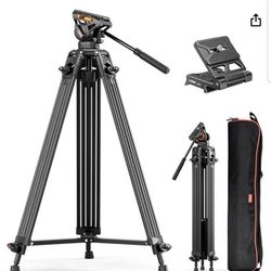 Video Tripod, COMAN 74" Professional Metal Heavy Duty Camera Tripods  