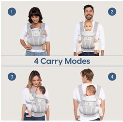 Ergobaby All Carry Positions Breathable Mesh Baby Carrier (7-45 Lb), Omni Breeze, Graphite Grey