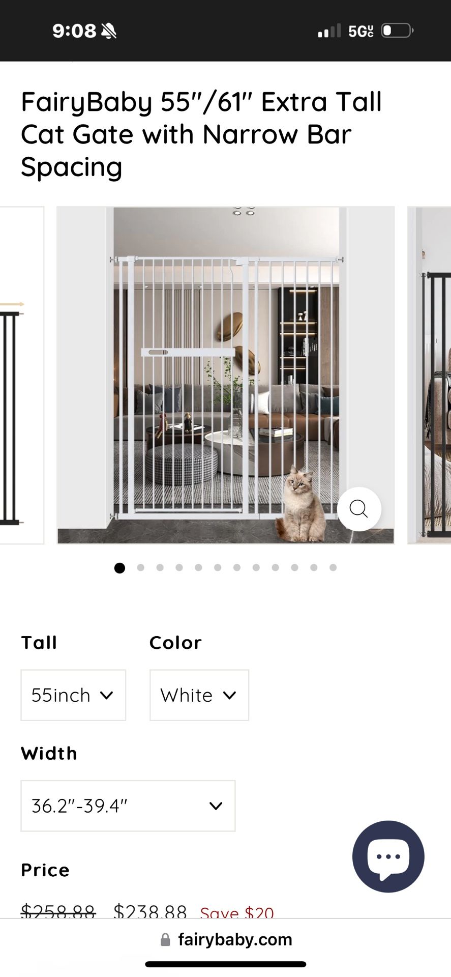 fairy baby Tall cat gate