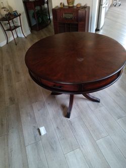 44 inch dark wood 4 drawer dining room table