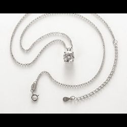 1 ct-6.5mm Moissanite Diamond Pendant-S925 Sterling Silver-S925 chain