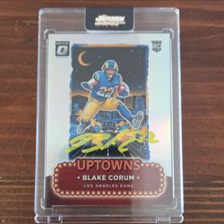Blake Corum Donruss Optic Uptowns Rookie Auto Card