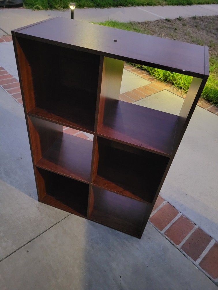 Brown Wood 6 Cube Storage Bookcase Shelves Shelf Shelving Unit