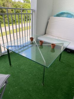 Glass coffee table