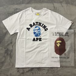 Bape T-Shirt White/Blue