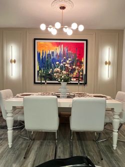 Dinner Table with chairs white
