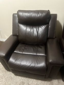Recliner leather couch