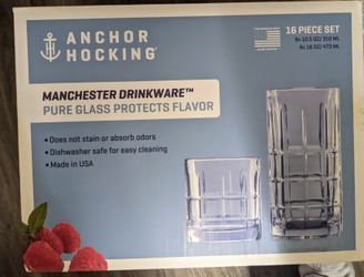 16 pc Drink set Anchor Hocking