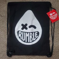 RUMBLE Black Drawstring Bag