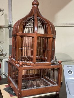 Antique Decorative Bird Cage Wooden 