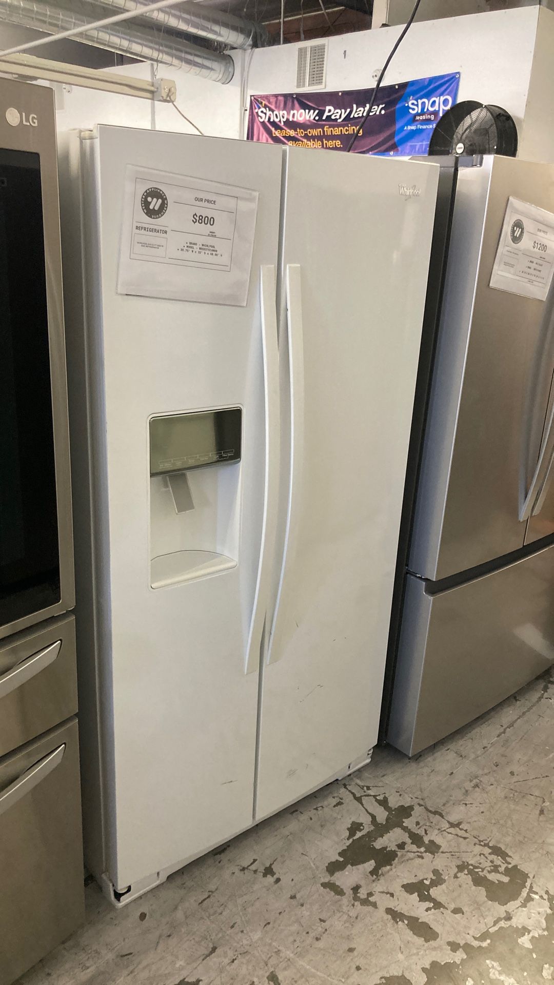 Whirlpool Side By Side Fridge