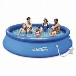 Summer Waves 15ft x 36in Quick Set Inflatable Above Ground Swimming Pool with Filter Pump Damage Box Only 