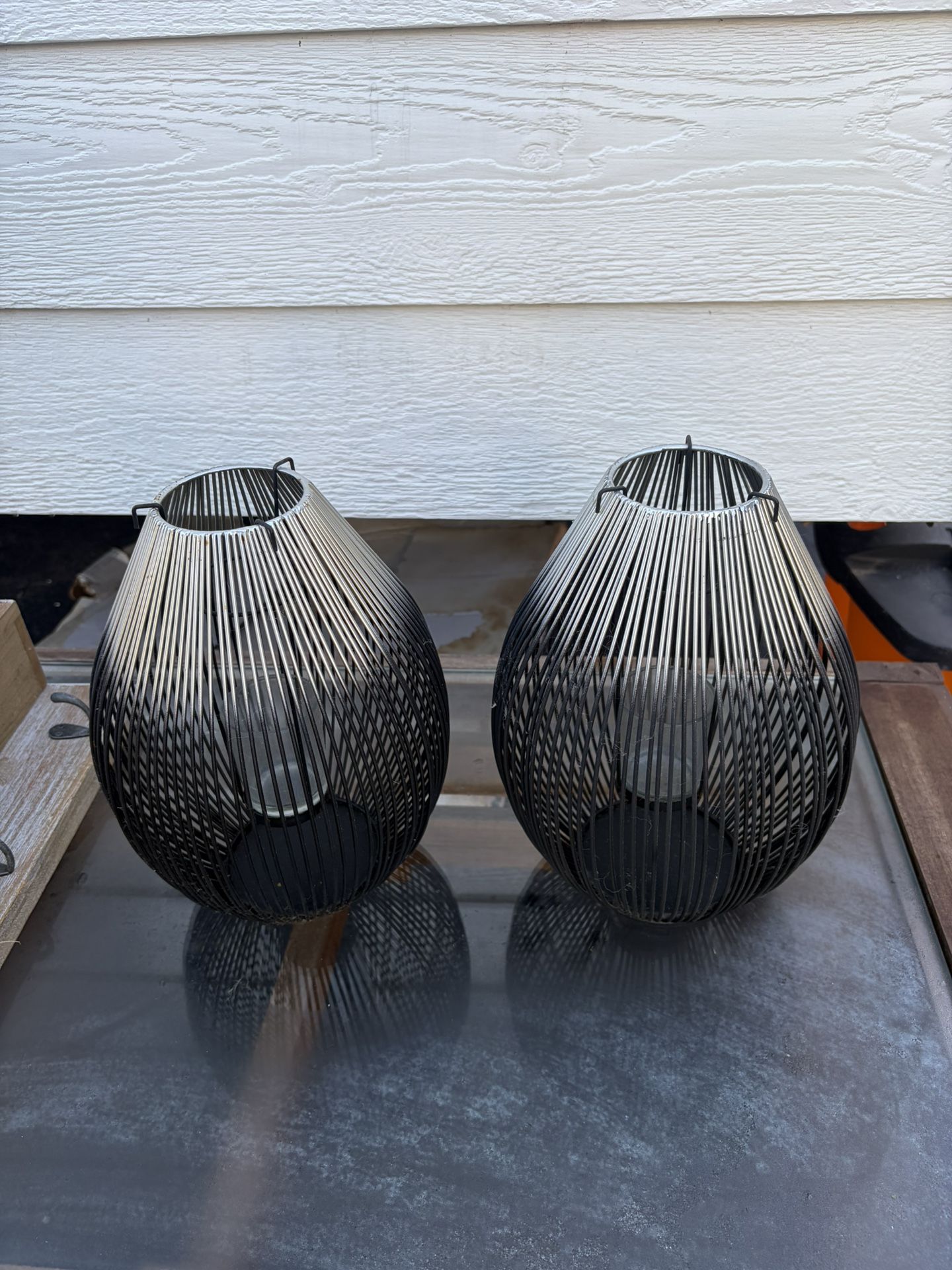 Heavy Duty Wire Metal Outdoor Patio Hanging Candle Lights