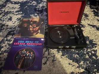 Crosley Record Player With 2 Vinyl Records Oogum Boogum by Brenton Wood and The Best of Little Anthony and The Imperials