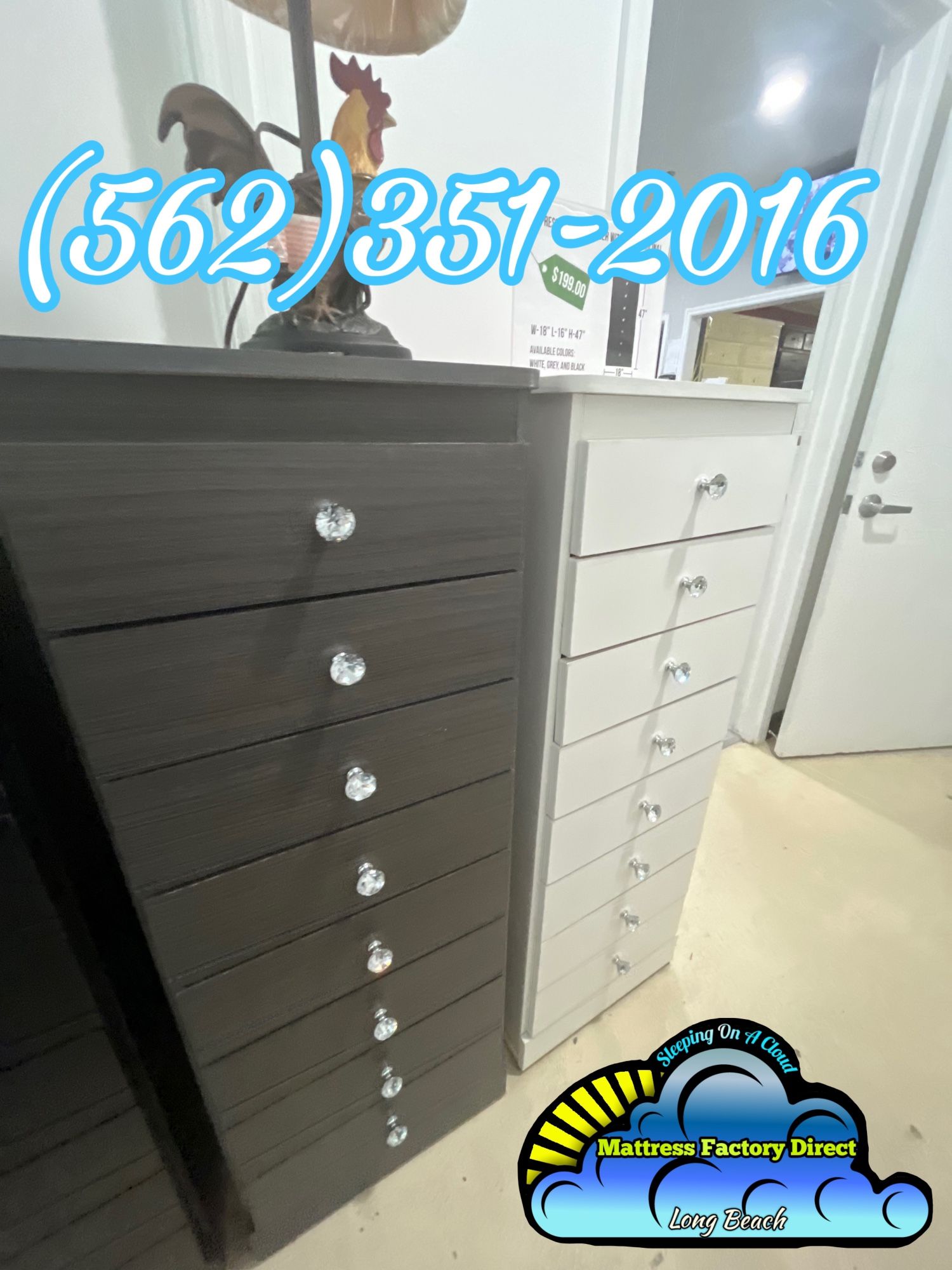 Paulina Grey Diamond Dresser Drawer Chest