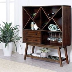 Brand New Desert Teak Wine Cabinet