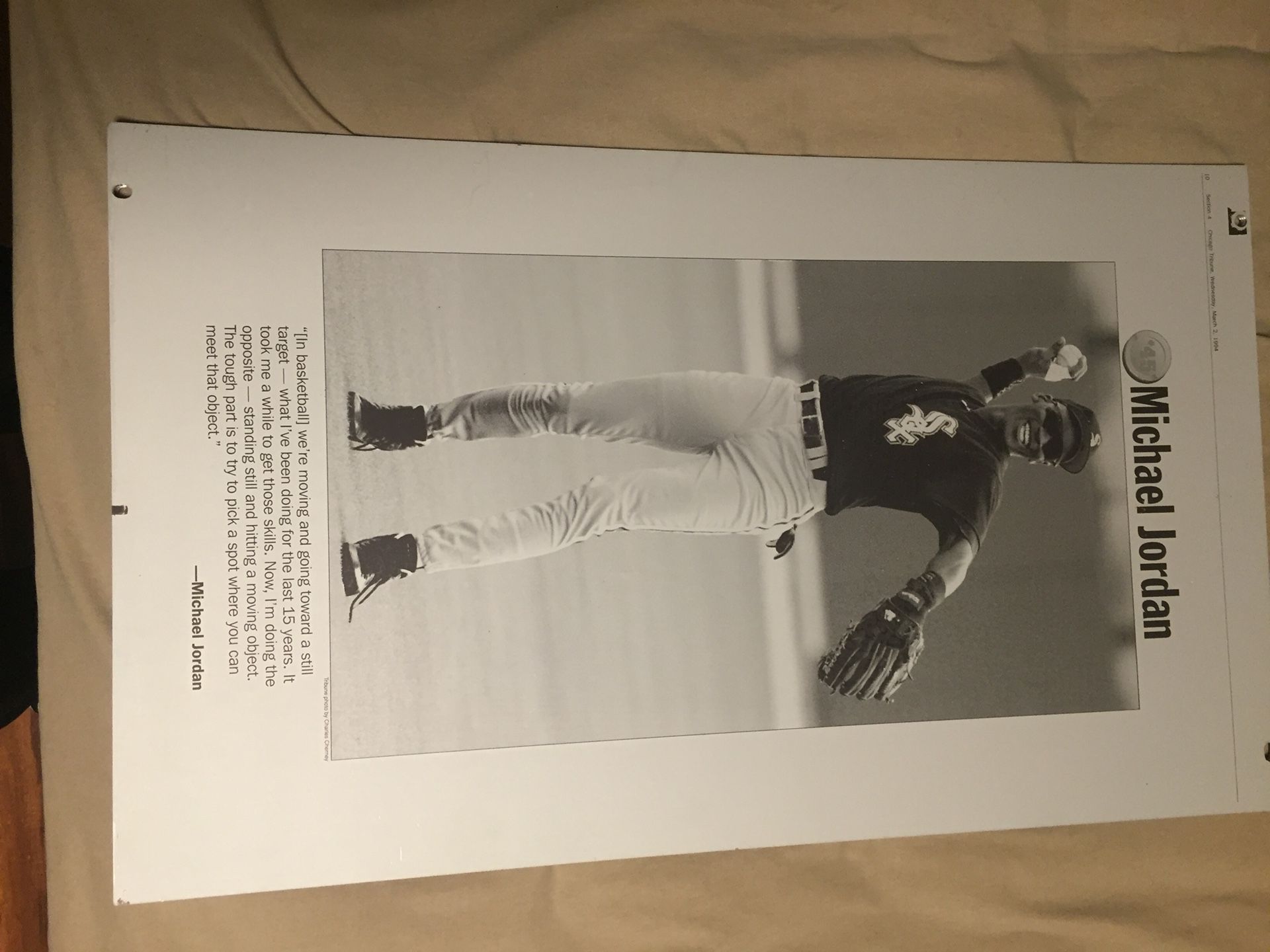 Michael Jordan newspaper printing plate. Very rare!!