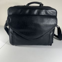 STELLi  Laptop Bag Carrying Case 14”x12”x6” LEATHER. Black,Notebook,