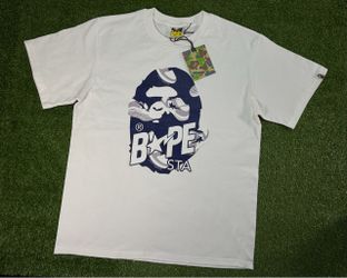 White And Blue Camo Bape Tshirt