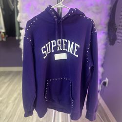 Supreme Hoodie Purple Studded 
