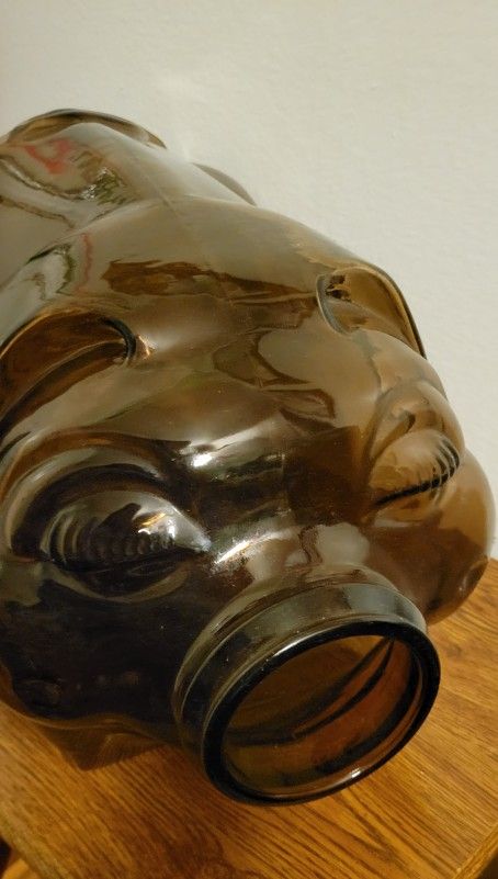 Vintage (1970's) Libbey Glass "This Little Pig Went To Market" Brown 5 Gallon NO CORK