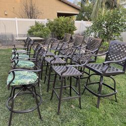 set of 13 pcs heavy cast iron outdoor patio bar stool swivel sturdy 