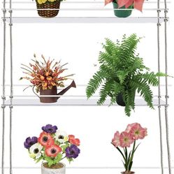 DENGFENG Hanging , 3 Tier Window Plant Shelf Decorative Flower Pot Rack for Indoor Garden, 
