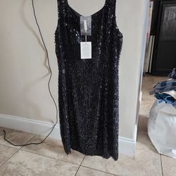 Size 8 Black Sequin Cocktail Dress