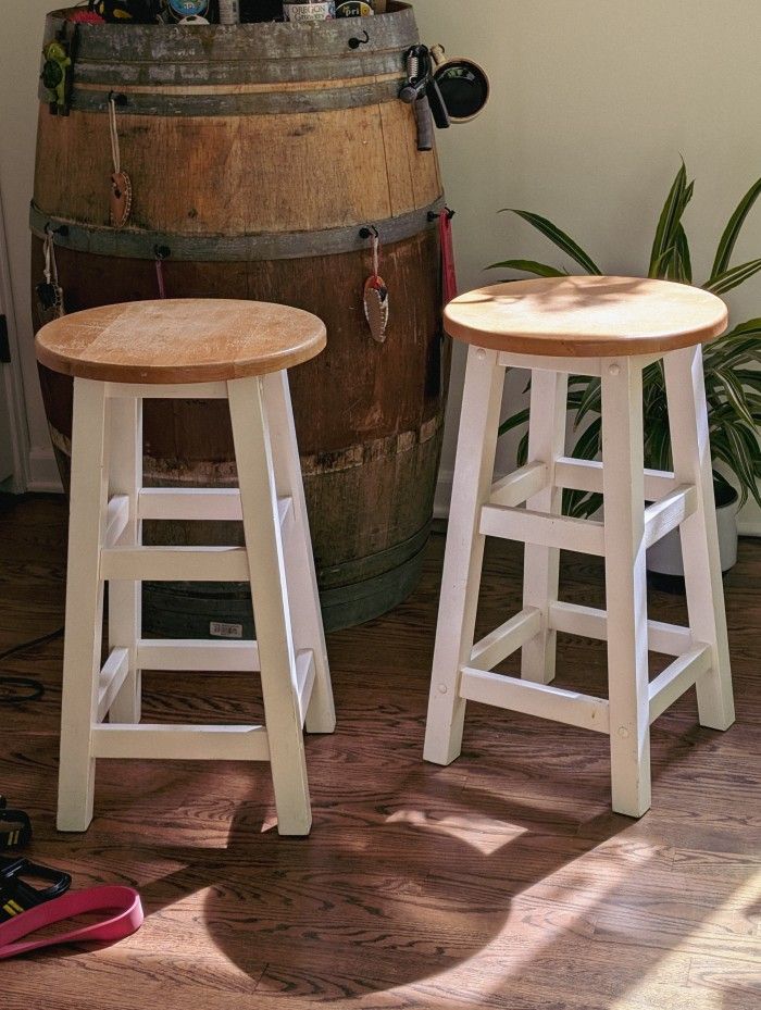 Natural Wood Bar Stools - Made In Thailand