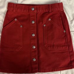 GUESS: Girls Red Denim Skirt-Size 8