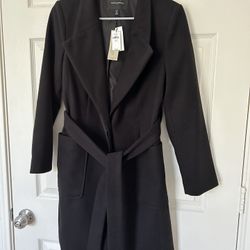 NWT Banana Republic Factory Black Coat Size M Petite 