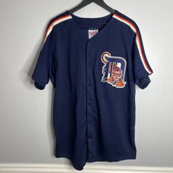 Vintage 90s Detroit Tigers Mesh Baseball Jersey Mens XXL Blue Majestic Diamond